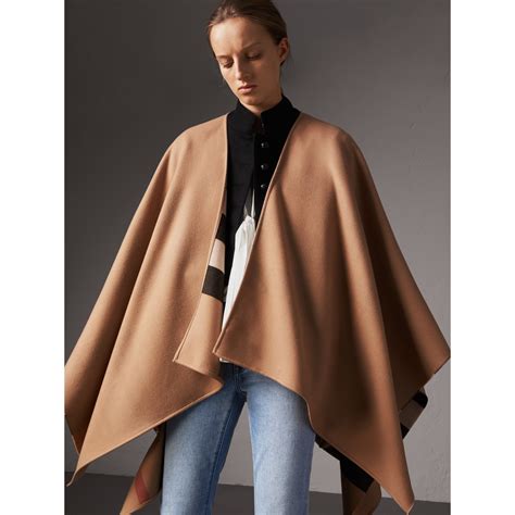 burberry reversible merino wool poncho